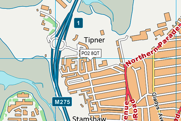 PO2 8QT map - OS VectorMap District (Ordnance Survey) PO2 8QT map - OS VectorMap District (Ordnance Survey)