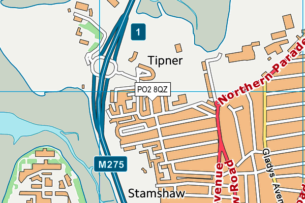 PO2 8QZ map - OS VectorMap District (Ordnance Survey) PO2 8QZ map - OS VectorMap District (Ordnance Survey)