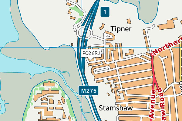 PO2 8RJ map - OS VectorMap District (Ordnance Survey) PO2 8RJ map - OS VectorMap District (Ordnance Survey)