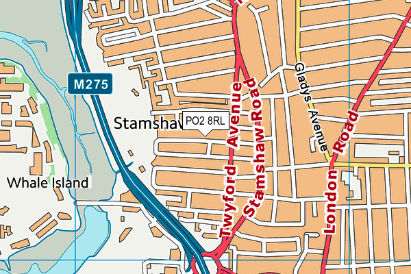 PO2 8RL map - OS VectorMap District (Ordnance Survey) PO2 8RL map - OS VectorMap District (Ordnance Survey)