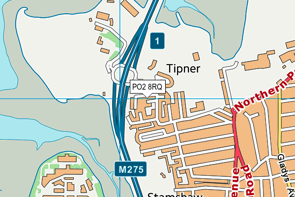 PO2 8RQ map - OS VectorMap District (Ordnance Survey) PO2 8RQ map - OS VectorMap District (Ordnance Survey)