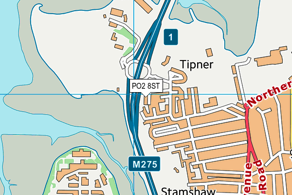 PO2 8ST map - OS VectorMap District (Ordnance Survey) PO2 8ST map - OS VectorMap District (Ordnance Survey)
