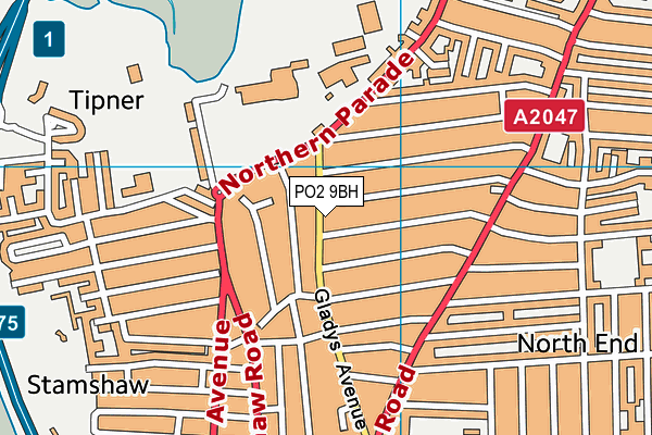 PO2 9BH map - OS VectorMap District (Ordnance Survey) PO2 9BH map - OS VectorMap District (Ordnance Survey)