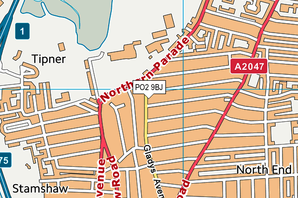 PO2 9BJ map - OS VectorMap District (Ordnance Survey) PO2 9BJ map - OS VectorMap District (Ordnance Survey)