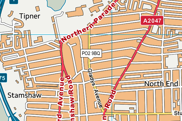 PO2 9BQ map - OS VectorMap District (Ordnance Survey) PO2 9BQ map - OS VectorMap District (Ordnance Survey)