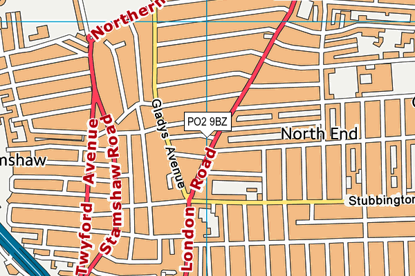 PO2 9BZ map - OS VectorMap District (Ordnance Survey) PO2 9BZ map - OS VectorMap District (Ordnance Survey)