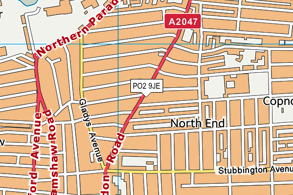 PO2 9JE map - OS VectorMap District (Ordnance Survey) PO2 9JE map - OS VectorMap District (Ordnance Survey)