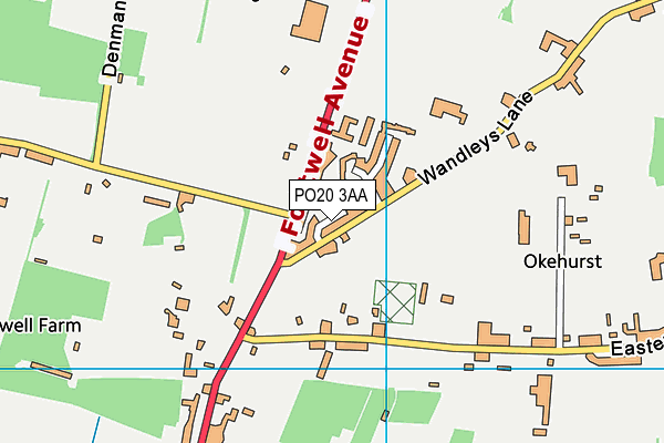 PO20 3AA map - OS VectorMap District (Ordnance Survey) PO20 3AA map - OS VectorMap District (Ordnance Survey)