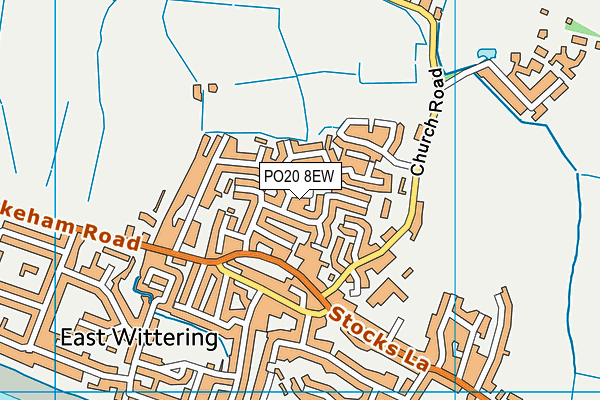 PO20 8EW map - OS VectorMap District (Ordnance Survey) PO20 8EW map - OS VectorMap District (Ordnance Survey)