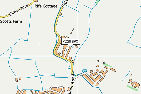PO20 8PX map - OS VectorMap District (Ordnance Survey) PO20 8PX map - OS VectorMap District (Ordnance Survey)