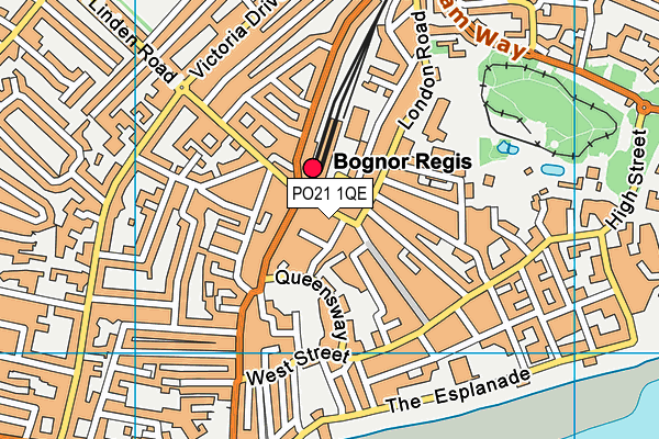 PO21 1QE map - OS VectorMap District (Ordnance Survey)