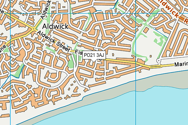 PO21 3AJ map - OS VectorMap District (Ordnance Survey)