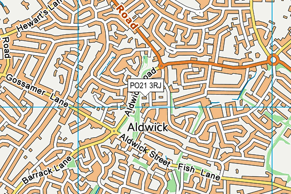 PO21 3RJ map - OS VectorMap District (Ordnance Survey)