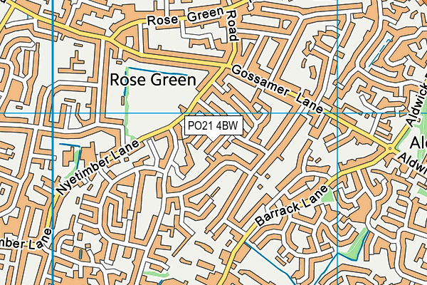 PO21 4BW map - OS VectorMap District (Ordnance Survey)