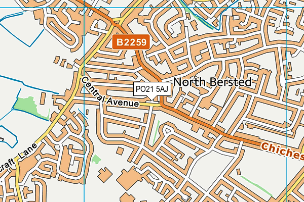 PO21 5AJ map - OS VectorMap District (Ordnance Survey)
