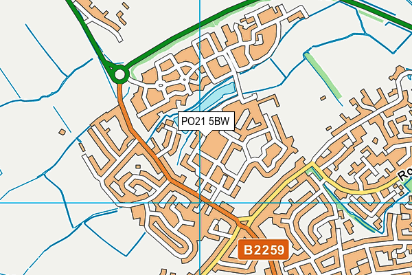 PO21 5BW map - OS VectorMap District (Ordnance Survey)