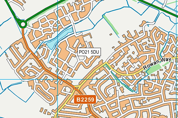 PO21 5DU map - OS VectorMap District (Ordnance Survey)