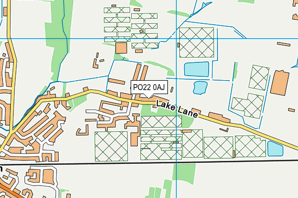 PO22 0AJ map - OS VectorMap District (Ordnance Survey)