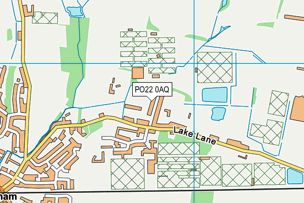 PO22 0AQ map - OS VectorMap District (Ordnance Survey)