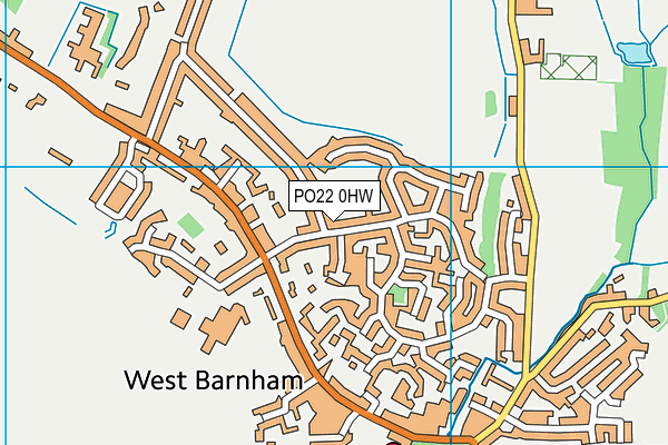 PO22 0HW map - OS VectorMap District (Ordnance Survey)