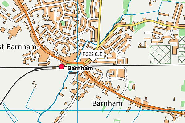 PO22 0JE map - OS VectorMap District (Ordnance Survey)