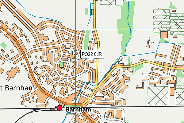 PO22 0JR map - OS VectorMap District (Ordnance Survey)