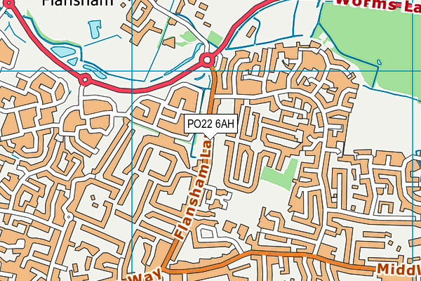 PO22 6AH map - OS VectorMap District (Ordnance Survey) PO22 6AH map - OS VectorMap District (Ordnance Survey)