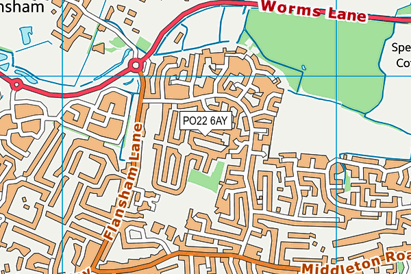 PO22 6AY map - OS VectorMap District (Ordnance Survey) PO22 6AY map - OS VectorMap District (Ordnance Survey)