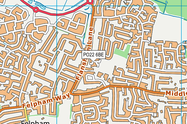 PO22 6BE map - OS VectorMap District (Ordnance Survey) PO22 6BE map - OS VectorMap District (Ordnance Survey)