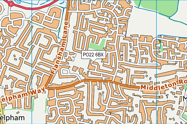 PO22 6BX map - OS VectorMap District (Ordnance Survey) PO22 6BX map - OS VectorMap District (Ordnance Survey)