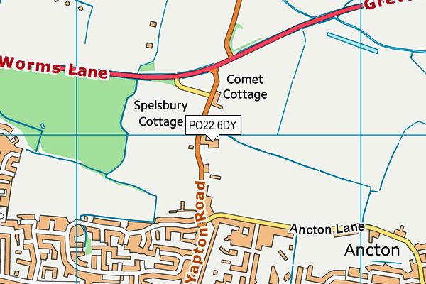 PO22 6DY map - OS VectorMap District (Ordnance Survey) PO22 6DY map - OS VectorMap District (Ordnance Survey)