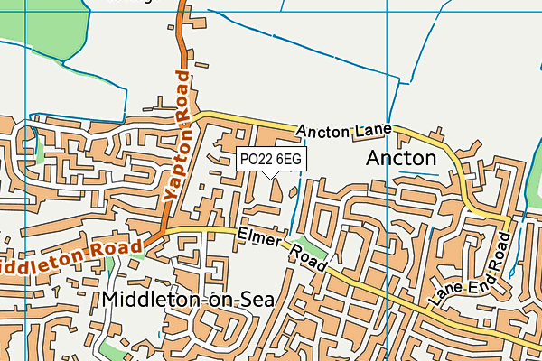 PO22 6EG map - OS VectorMap District (Ordnance Survey)