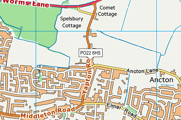 PO22 6HS map - OS VectorMap District (Ordnance Survey) PO22 6HS map - OS VectorMap District (Ordnance Survey)