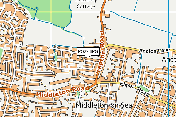 PO22 6PG map - OS VectorMap District (Ordnance Survey)