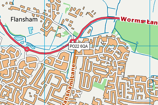 PO22 6QA map - OS VectorMap District (Ordnance Survey)