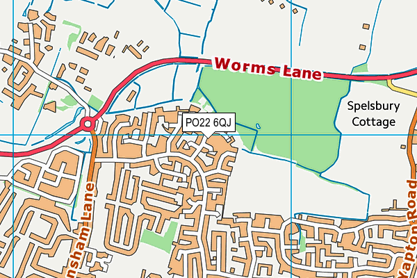 PO22 6QJ map - OS VectorMap District (Ordnance Survey) PO22 6QJ map - OS VectorMap District (Ordnance Survey)