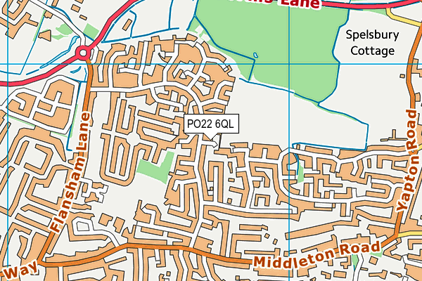 PO22 6QL map - OS VectorMap District (Ordnance Survey) PO22 6QL map - OS VectorMap District (Ordnance Survey)