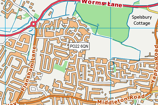 PO22 6QN map - OS VectorMap District (Ordnance Survey) PO22 6QN map - OS VectorMap District (Ordnance Survey)