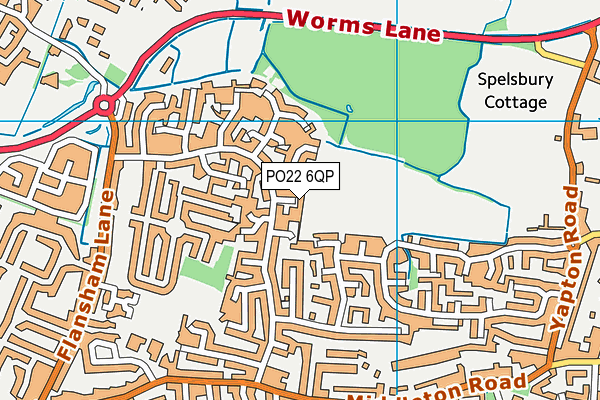 PO22 6QP map - OS VectorMap District (Ordnance Survey) PO22 6QP map - OS VectorMap District (Ordnance Survey)