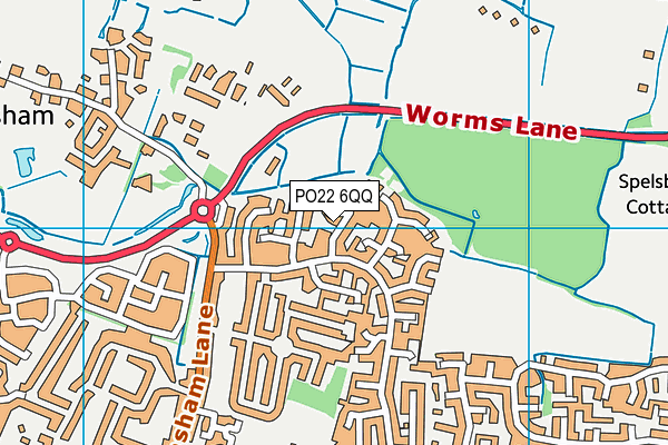 PO22 6QQ map - OS VectorMap District (Ordnance Survey) PO22 6QQ map - OS VectorMap District (Ordnance Survey)