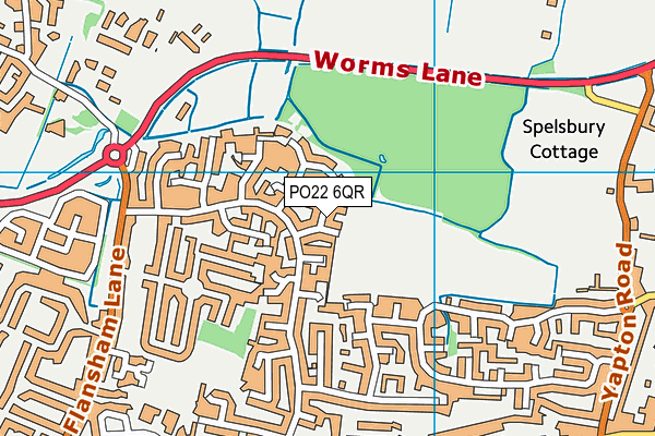 PO22 6QR map - OS VectorMap District (Ordnance Survey) PO22 6QR map - OS VectorMap District (Ordnance Survey)