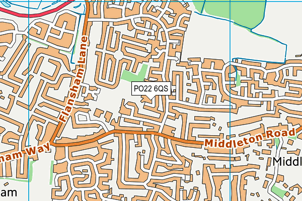 PO22 6QS map - OS VectorMap District (Ordnance Survey) PO22 6QS map - OS VectorMap District (Ordnance Survey)