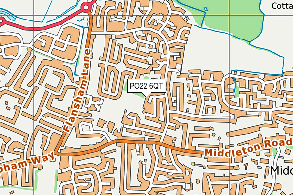 PO22 6QT map - OS VectorMap District (Ordnance Survey) PO22 6QT map - OS VectorMap District (Ordnance Survey)