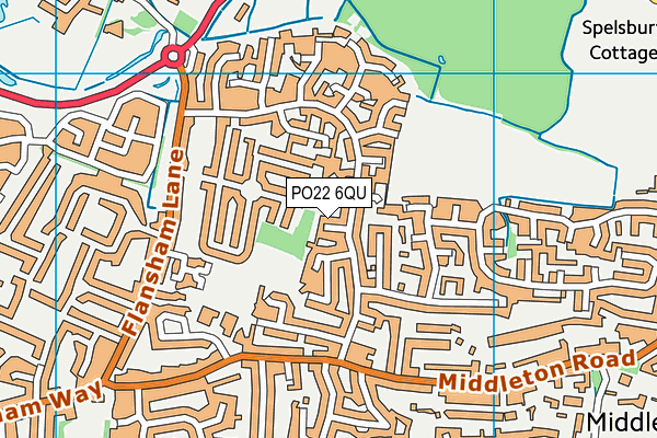 PO22 6QU map - OS VectorMap District (Ordnance Survey) PO22 6QU map - OS VectorMap District (Ordnance Survey)