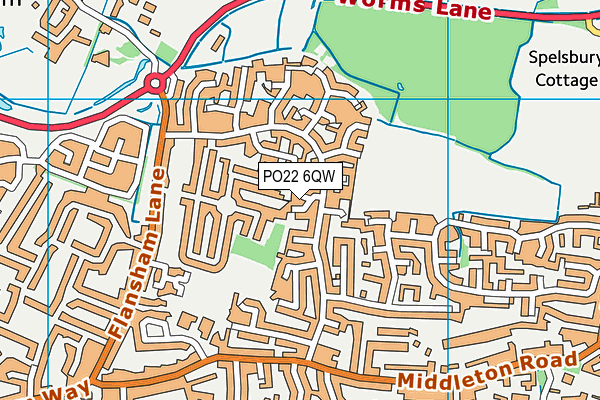 PO22 6QW map - OS VectorMap District (Ordnance Survey) PO22 6QW map - OS VectorMap District (Ordnance Survey)