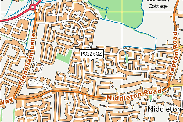PO22 6QZ map - OS VectorMap District (Ordnance Survey) PO22 6QZ map - OS VectorMap District (Ordnance Survey)