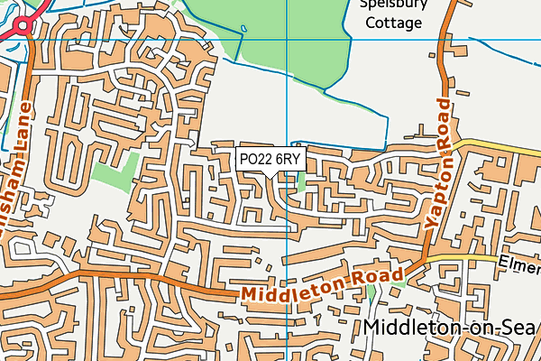 PO22 6RY map - OS VectorMap District (Ordnance Survey) PO22 6RY map - OS VectorMap District (Ordnance Survey)