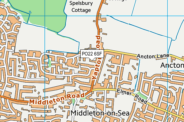 PO22 6SF map - OS VectorMap District (Ordnance Survey)