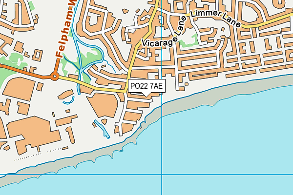 PO22 7AE map - OS VectorMap District (Ordnance Survey) PO22 7AE map - OS VectorMap District (Ordnance Survey)