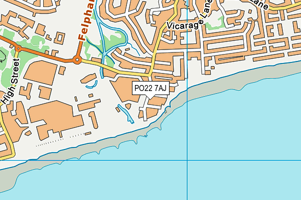 PO22 7AJ map - OS VectorMap District (Ordnance Survey) PO22 7AJ map - OS VectorMap District (Ordnance Survey)